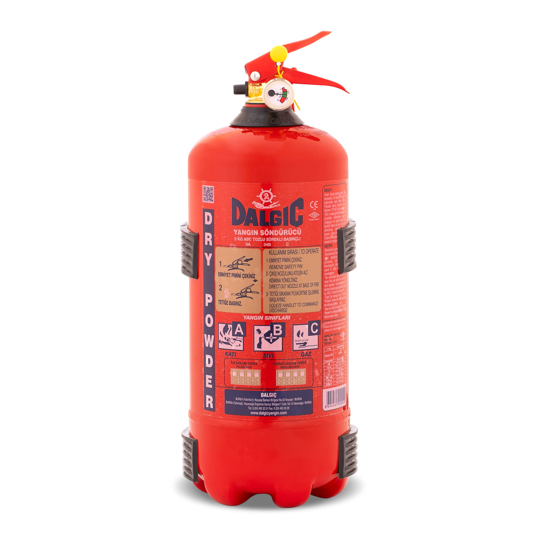 2KG - Tozlu Yangın Söndürücü