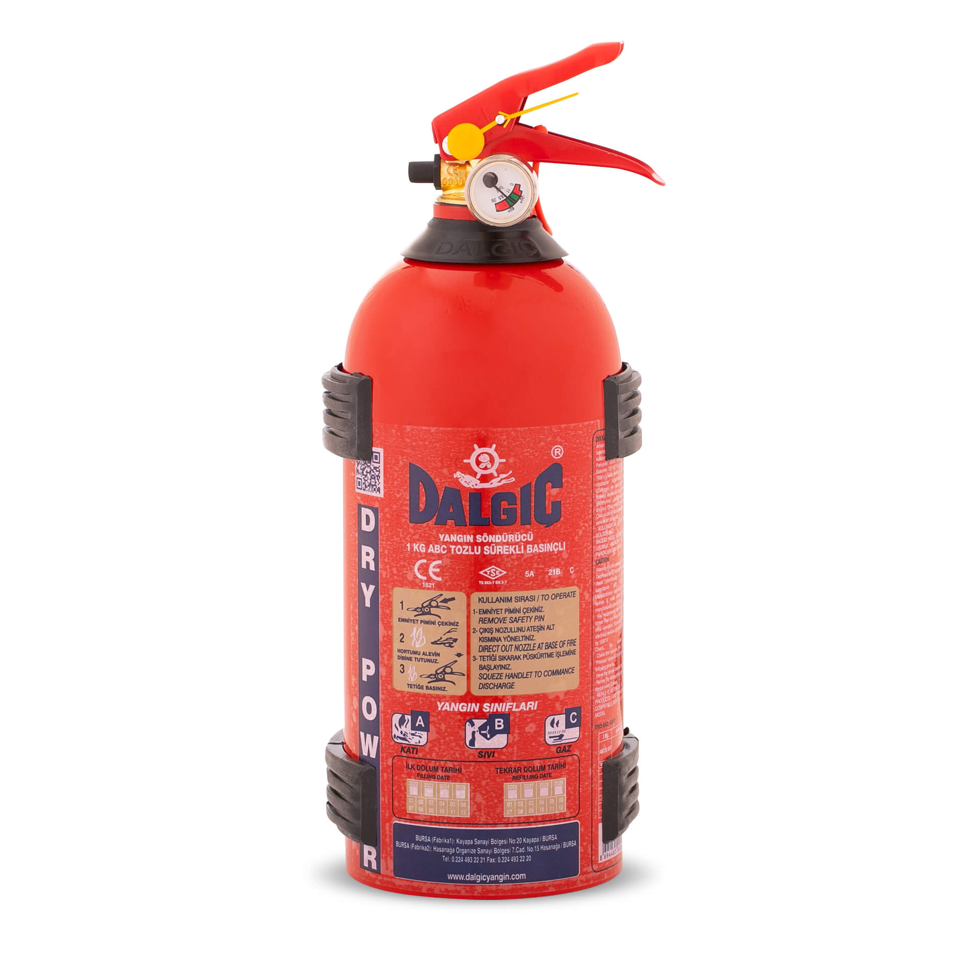 1KG - Tozlu Yangın Söndürücü